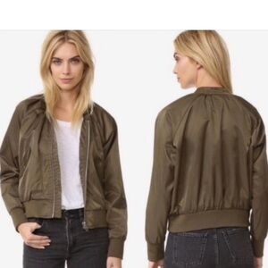 Free people army green bomber jacket Sz XS